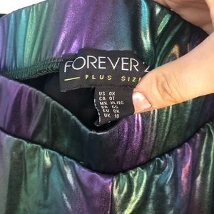 Metallic deep rainbow leggings multicolor